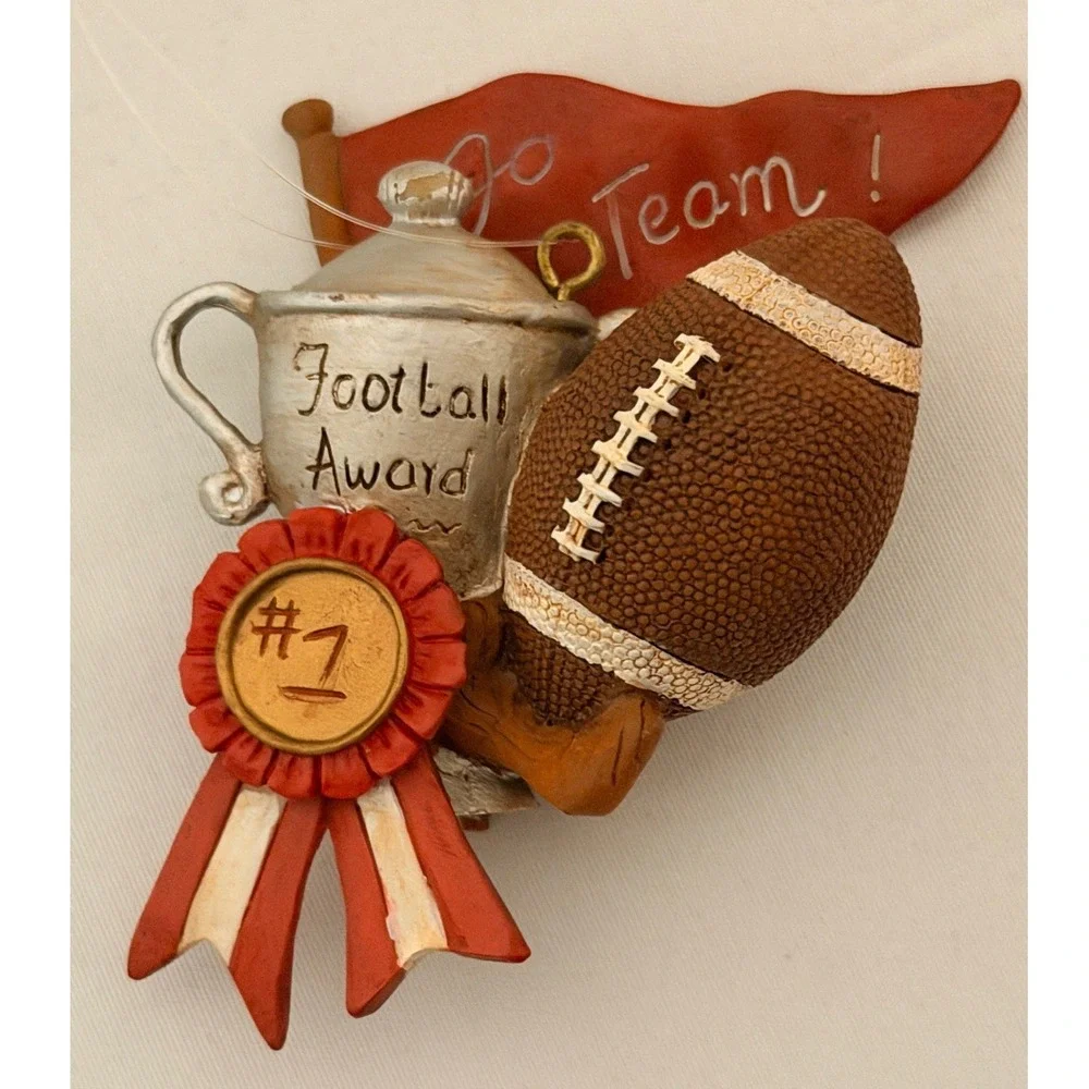 Russ Christmas Ornament Football Award Classic Memories Sports Decor Vintage